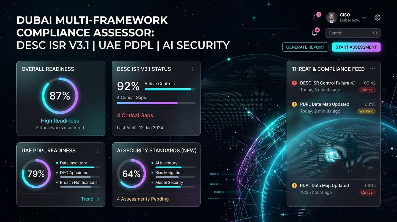 Dubai Multi-Framework Compliance Assessor Dashboard Preview